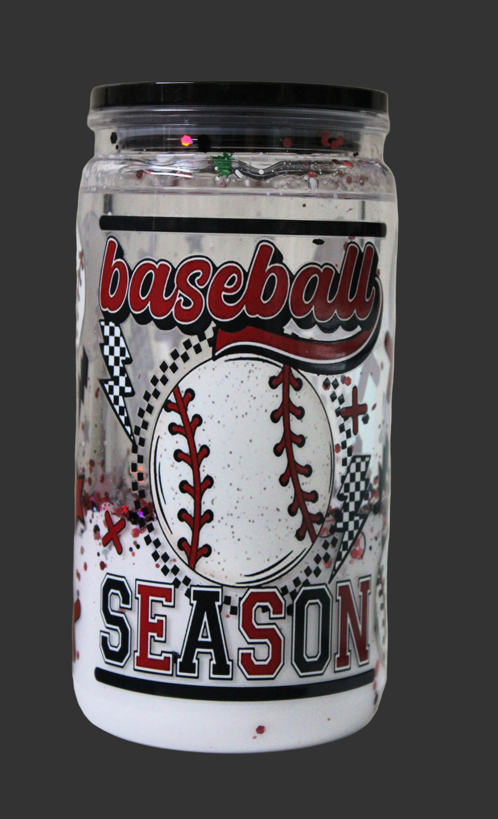 Baseball Season Glitter Snow Globe Tumbler 16oz