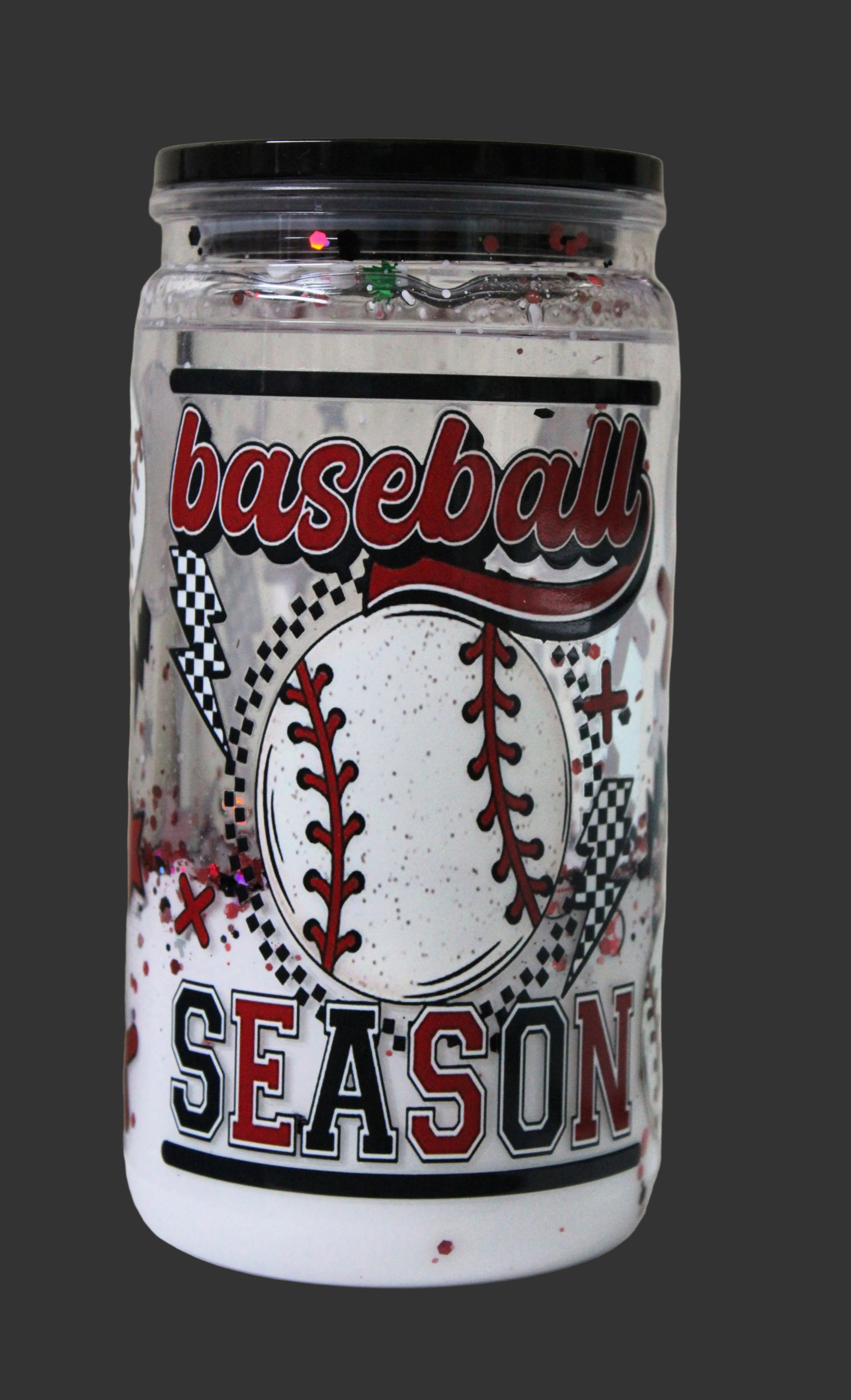 Baseball Season Glitter Snow Globe Tumbler 16oz