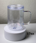 17oz Custom Acrylic Snow Globe Mug with Handle