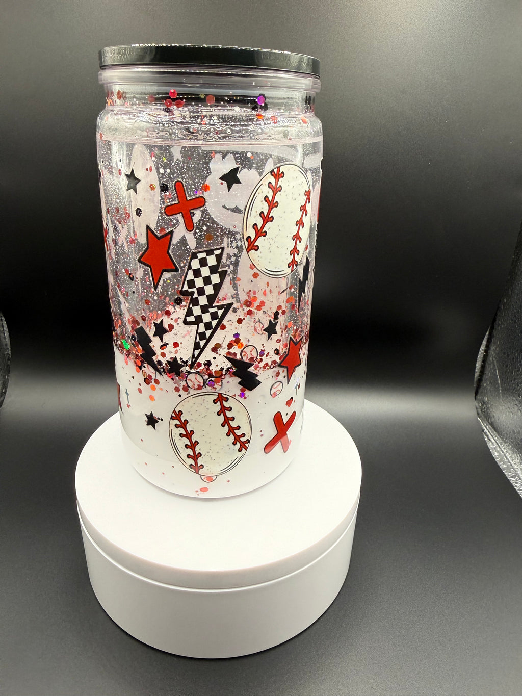 Baseball Season Glitter Snow Globe Tumbler 16oz