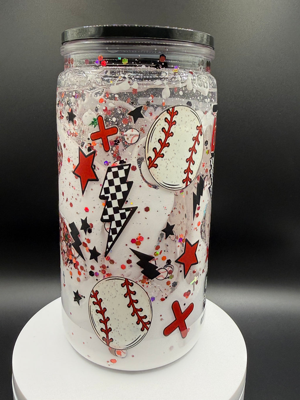 Baseball Season Glitter Snow Globe Tumbler 16oz