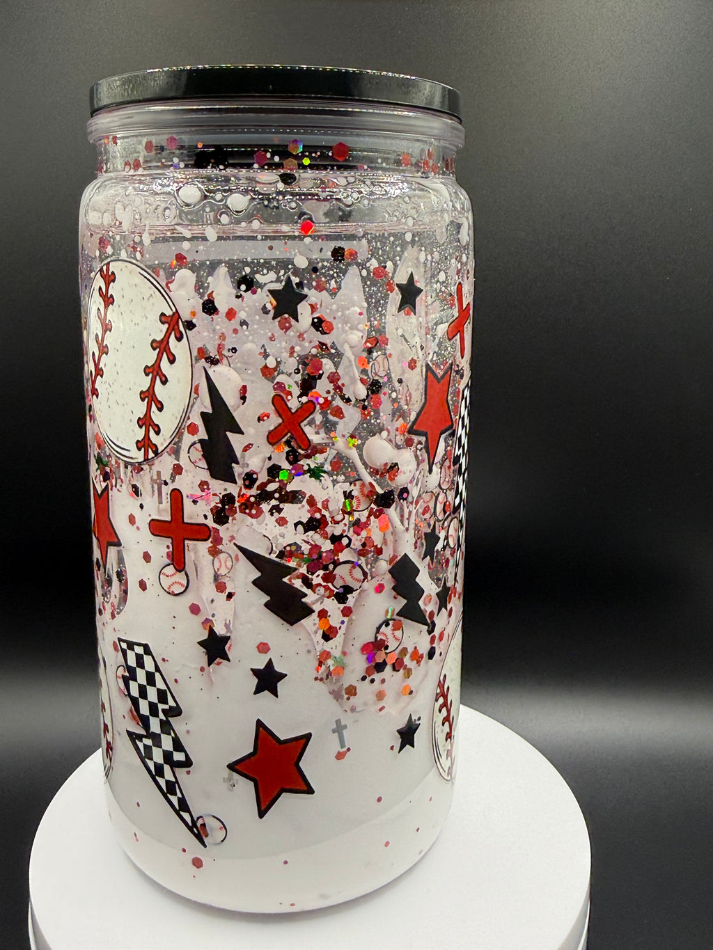 Baseball Season Glitter Snow Globe Tumbler 16oz
