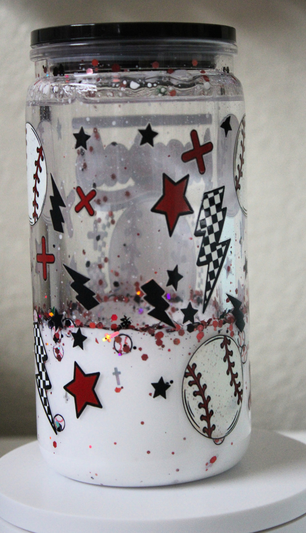Baseball Season Glitter Snow Globe Tumbler 16oz