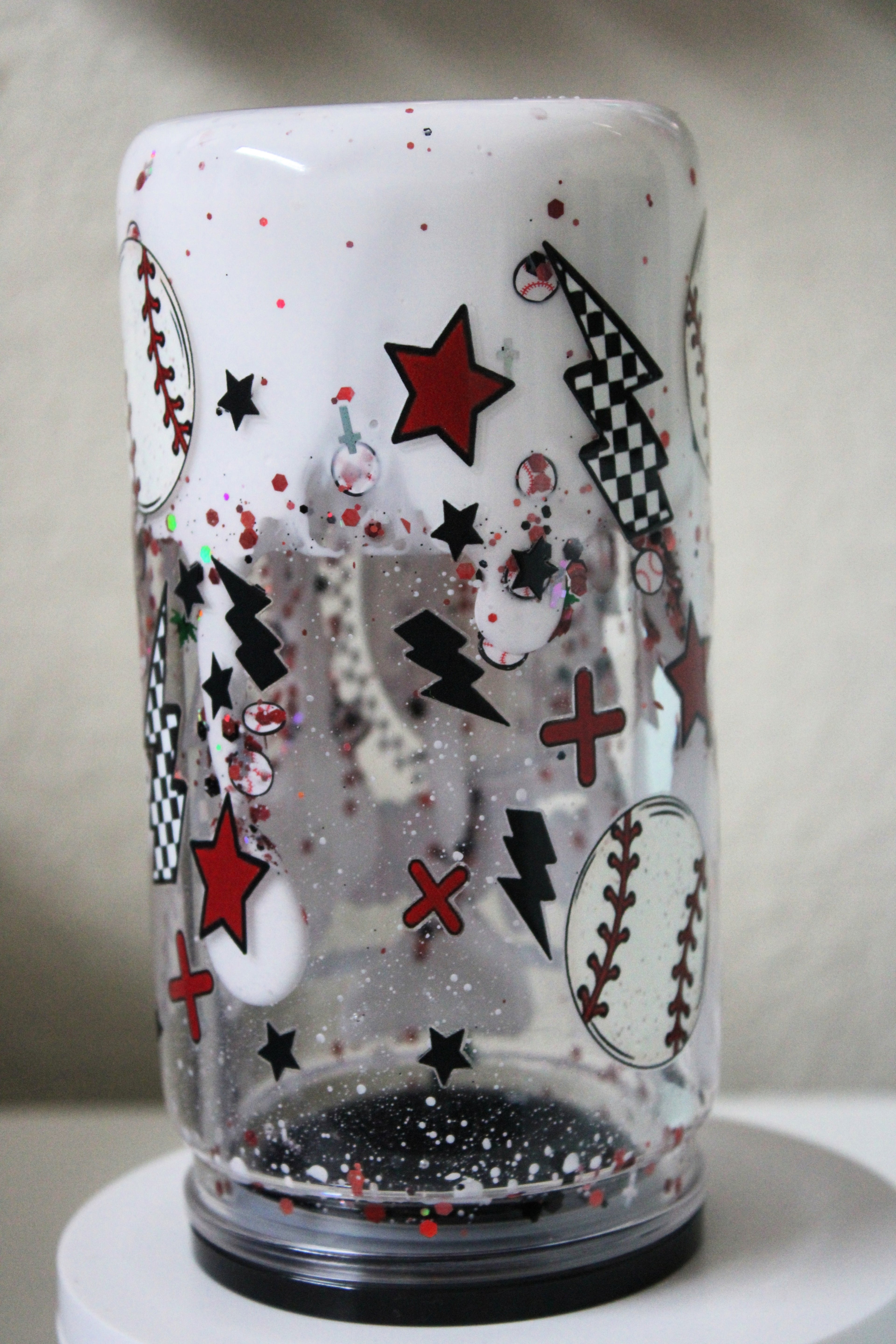 Baseball Season Glitter Snow Globe Tumbler 16oz