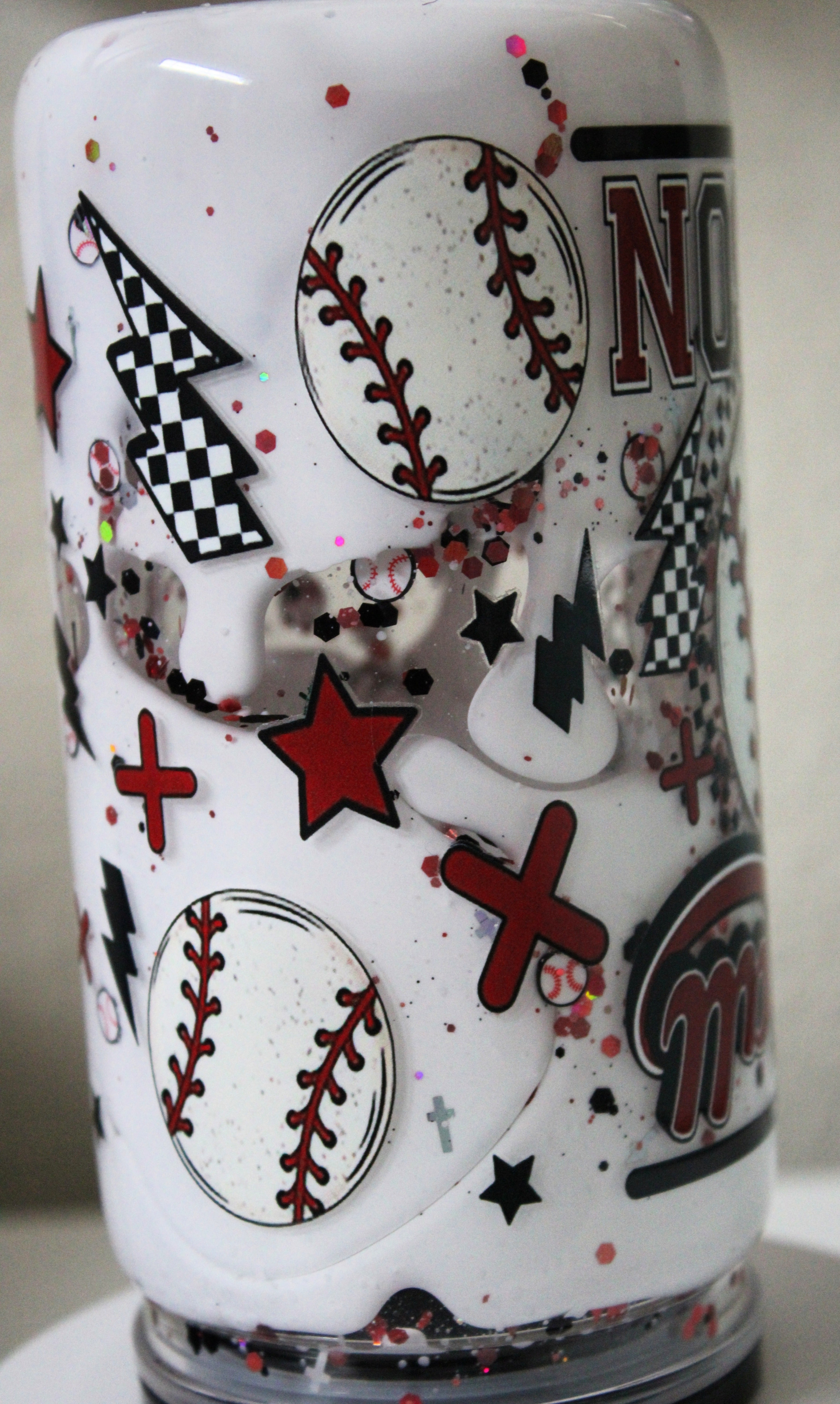 Baseball Season Glitter Snow Globe Tumbler 16oz